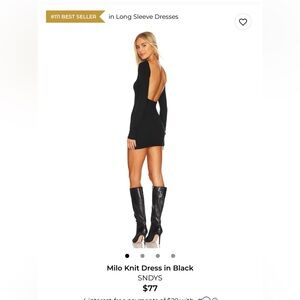 SNDYS Black Backless Knit Dress